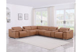 9762 DivanItalia Cognac 8-Piece Sectional Top Grain Italian Leather with 3 Power Recliners and 2 ConsolesModel:  9762-COGNAC-8PC-4PWR-SECTIONAL-GROUP